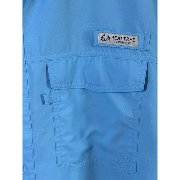 RealTree Fishing Shirt Mens XL Light Blue Button Up Vented Pockets Lightweight - Picture 16 of 16